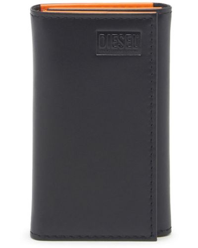 DIESEL Key Holder In Two-tone Leather - Black