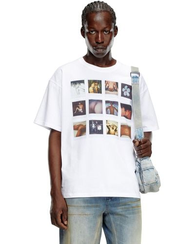 DIESEL T-Shirt mit Polaroid-Patches - Weiß
