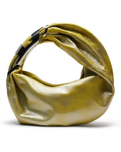 DIESEL Grab-d S-hobo Bag In Metallic Leather - Green