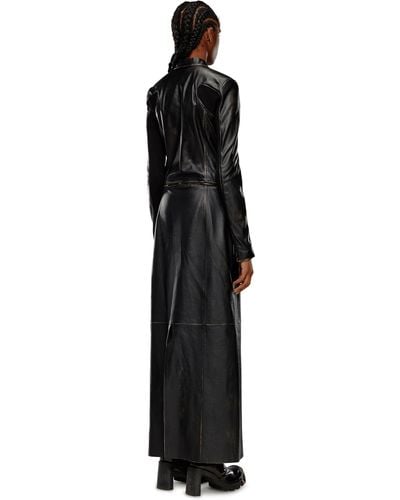DIESEL 2-in-1 Convertible Leather Dress - Black