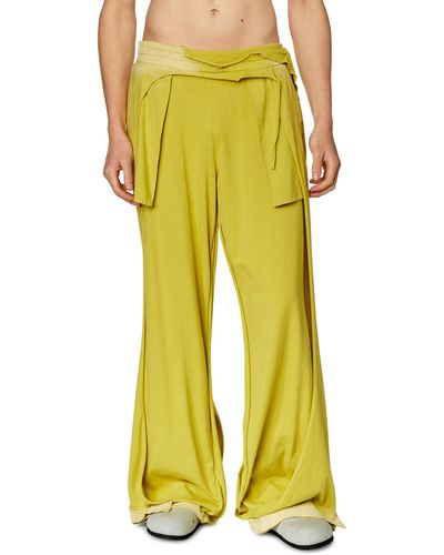 DIESEL Sweatpants With Destroyed Peel-off Effect - Yellow