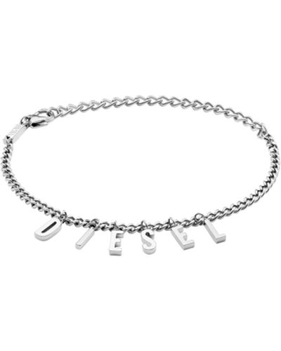 DIESEL Stainless Steel Chain Bracelet/anklet - White