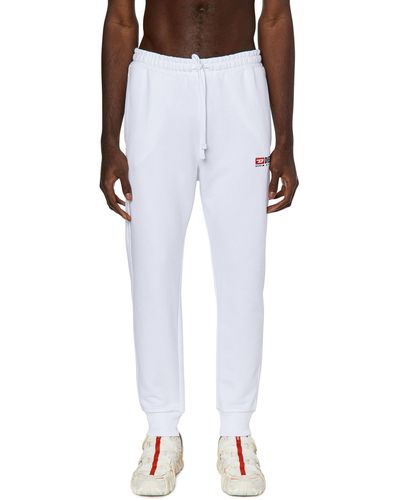 DIESEL Pantalon de survêtement avec logo brodé - Blanc
