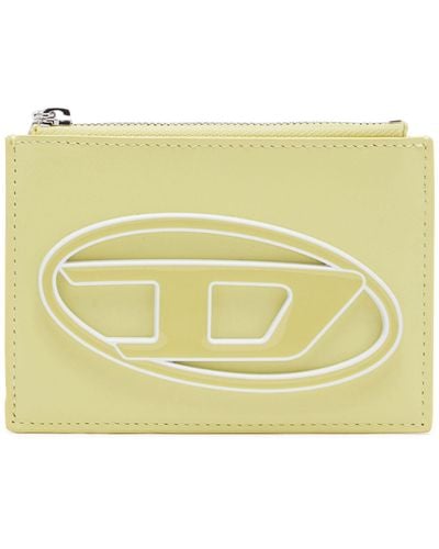 DIESEL Card Holder In Pastel Leather - Yellow