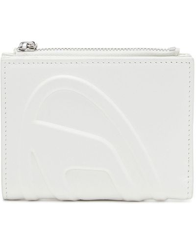 DIESEL Small Leather Wallet With Embossed Logo - White