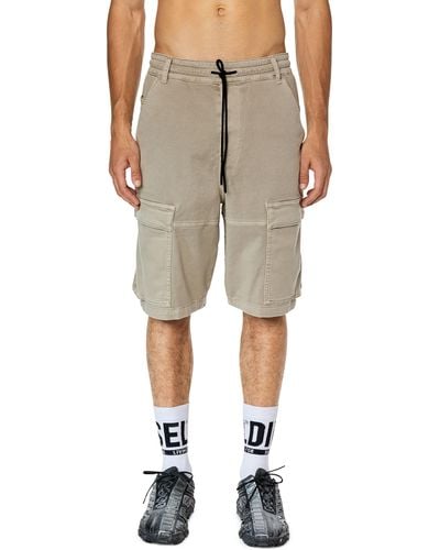 DIESEL Cargo Shorts In Jogg Jeans - Natural