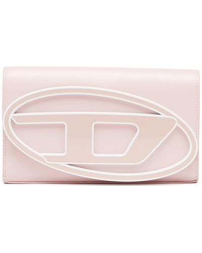 DIESEL Wallet Purse In Pastel Leather - Pink