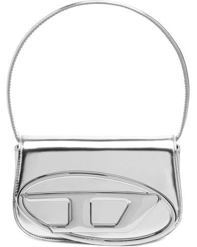 DIESEL 1dr - Iconic Shoulder Bag In Mirrored Leather - Shoulder Bags - Woman - Silver - White
