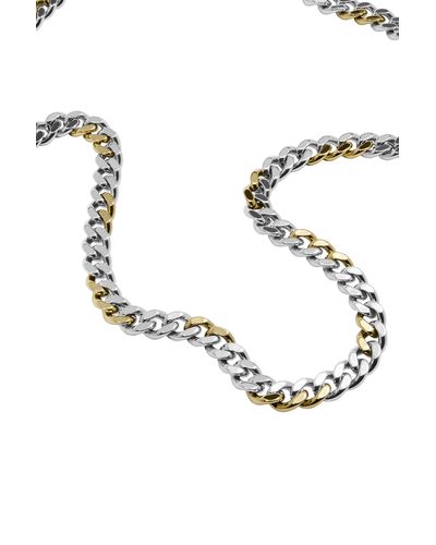 DIESEL Two-tone Stainless Steel Chain Necklace - Multicolor
