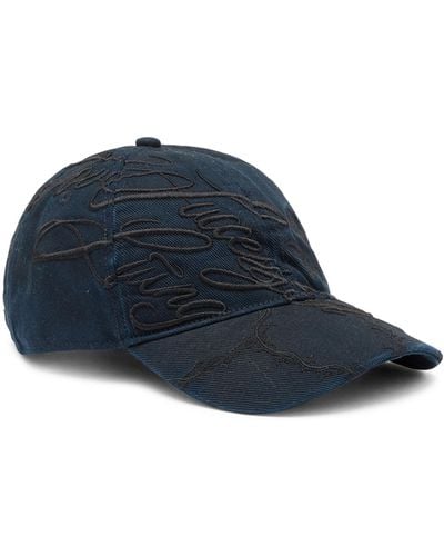DIESEL Distressed Embroidered Baseball Cap - Blue