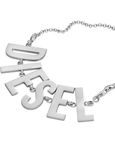 DIESEL Stainless Steel Chain Necklace/bracelet - White