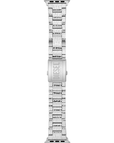 DIESEL Bracelet de montre en acier inoxydable pour l'Apple Watch, 42mm, 44mm, et 45mm. - Blanc