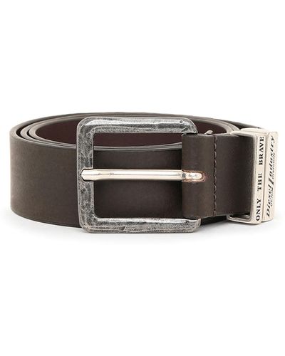 DIESEL Leather Belt With Burnished Hardware - Brown