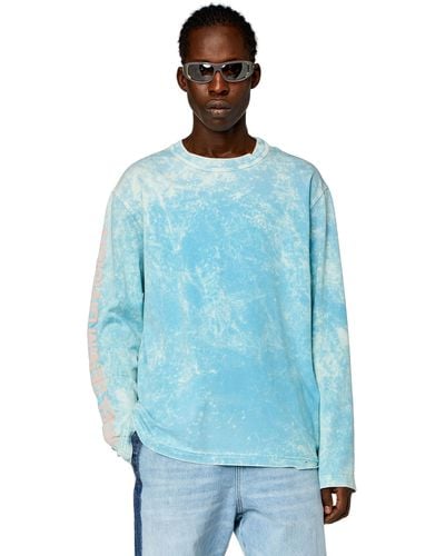 DIESEL Acid-wash Long-sleeve T-shirt - Blue