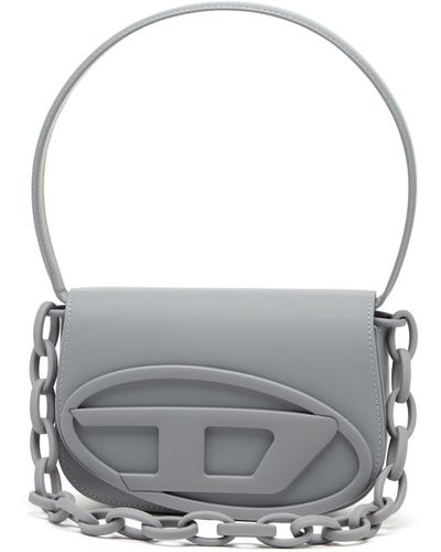 DIESEL 1dr-iconic Shoulder Bag In Matte Leather - Gray