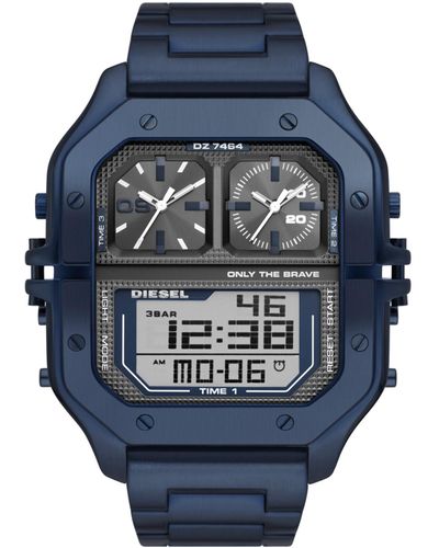 DIESEL Clasher Digital Blue-tone Stainless Steel Watch