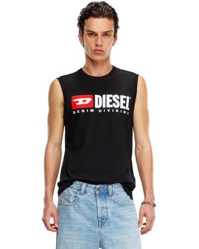 DIESEL T-bisco-divstroyed Logo-print Tank Top - Black