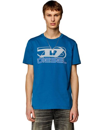 DIESEL T-shirt avec imprimé Oval D 78 - Bleu