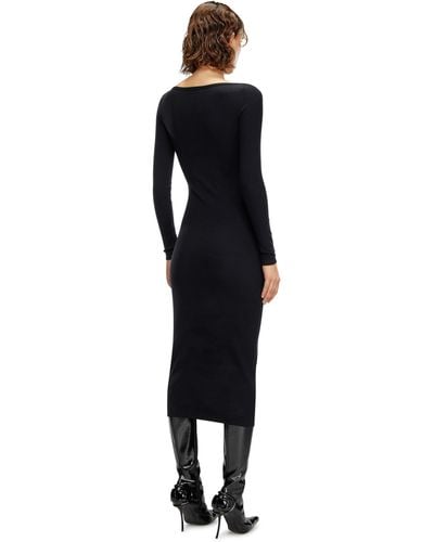 DIESEL Scoop-neck Midi Dress - Black