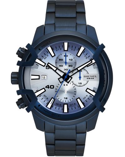 DIESEL Griffed Chronograph Blue-tone Stainless Steel Watch