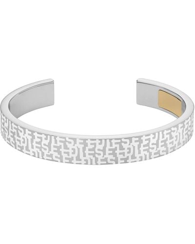 DIESEL Font Two-tone Cuff Bracelet - White
