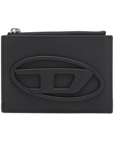 DIESEL Card Holder In Matte Leather - Black