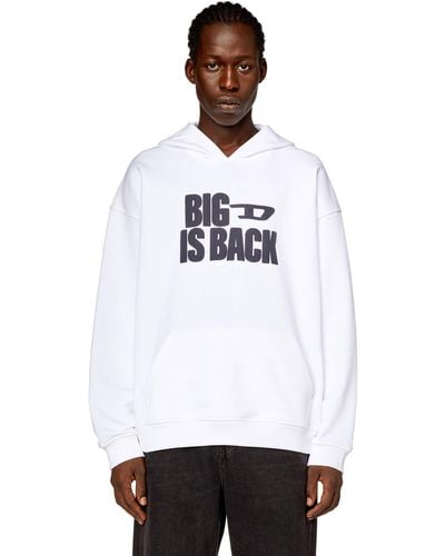DIESEL Hoodie mit 'Big D is Back'-Print - Weiß