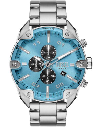 DIESEL Montre Spiked en acier inoxydable - Bleu