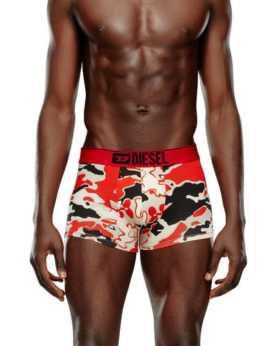 DIESEL Three-pack Boxer Briefs Plain And Dsl-print - Red
