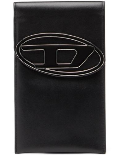 DIESEL Pochette de téléphone en cuir nappa - Noir