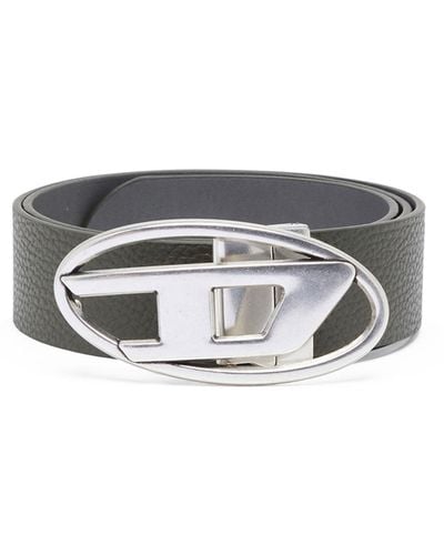 DIESEL Reversible Leather Belt - Gray