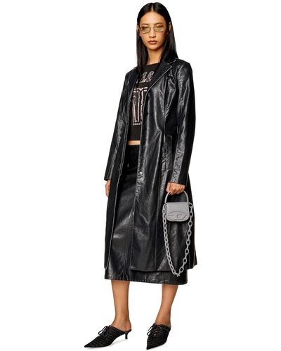 DIESEL Trench Coat In Supple Technical Fabric - Black