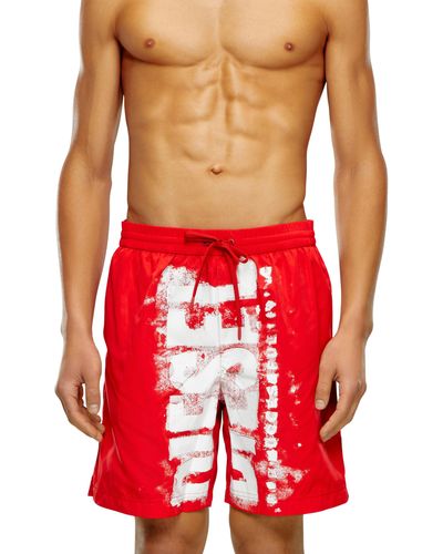 DIESEL Bmbx-powel-47.5 Logo-print Swim Shorts - Red
