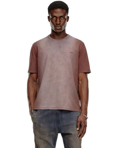 DIESEL T-shirt In Sprayed Cotton Jersey - Purple