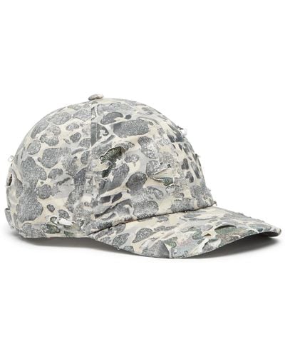DIESEL Camo Baseball Cap With Destroyed Finish - Multicolor