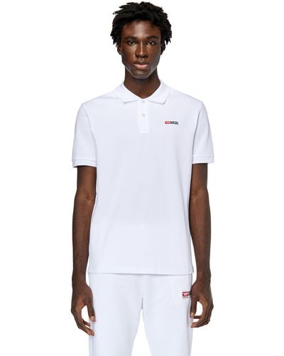 DIESEL Poloshirt mit High Density-Logo-Print - Weiß