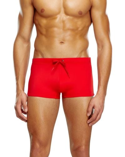 DIESEL Swim Boxer Briefs With Back Logo Print - Red