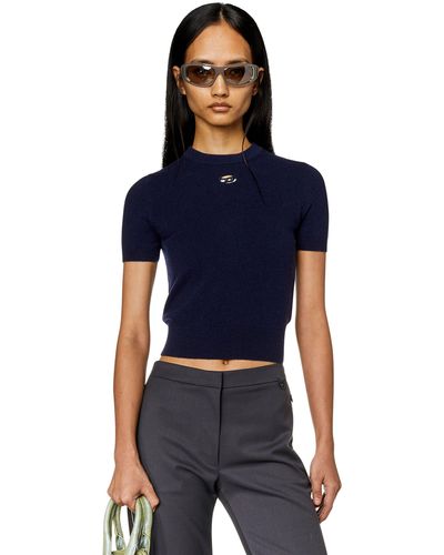 DIESEL Top in lana e cashmere - Blu