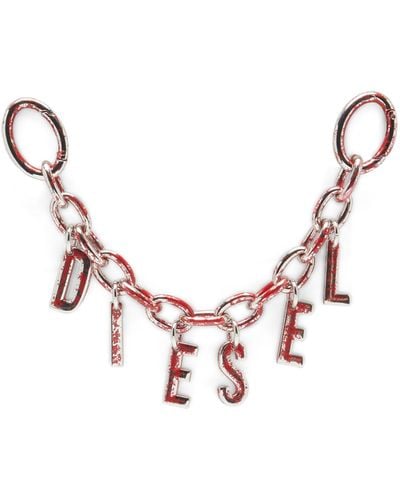 DIESEL Treated Metal Bag Charm/charm Bracelet - Red