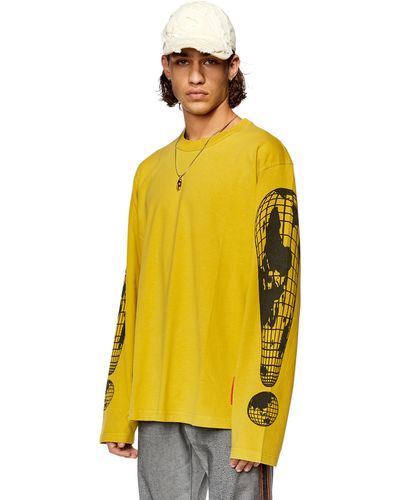 DIESEL T-shirt With Jacquard Patch - Yellow