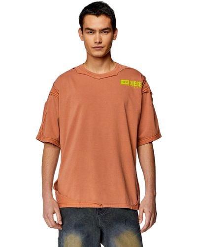 DIESEL T-shirt With Destroyed Peel-off Effect - Multicolor