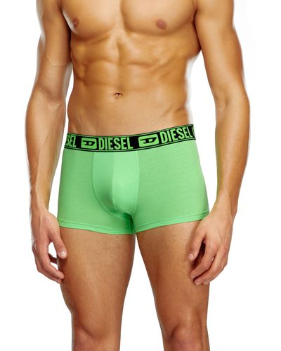 DIESEL Three-pack Boxer Briefs With Neon Waist - Green