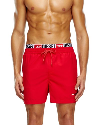 DIESEL Double-waist Board Shorts - Red