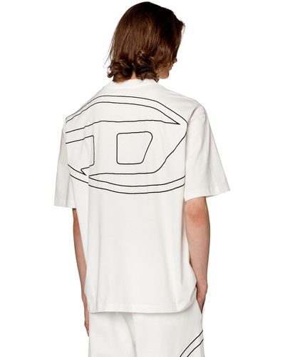 DIESEL T-Shirt mit großer Oval D-Stickerei - Weiß