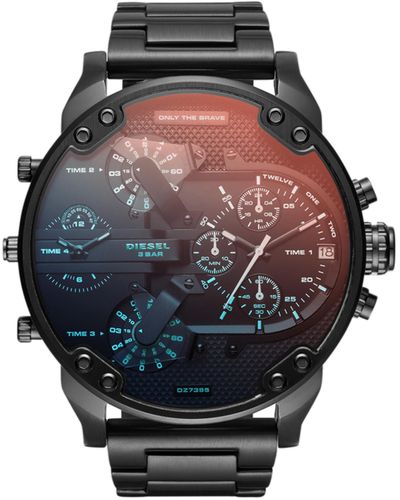 DIESEL Mr. Daddy 2.0 montre noire avec cadran détaillé, 57 mm