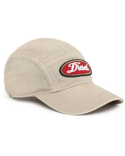DIESEL Treated Baseball Cap With Logo Patch - Grey