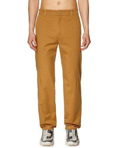 DIESEL Chino Trousers In Cotton Gabardine - Yellow