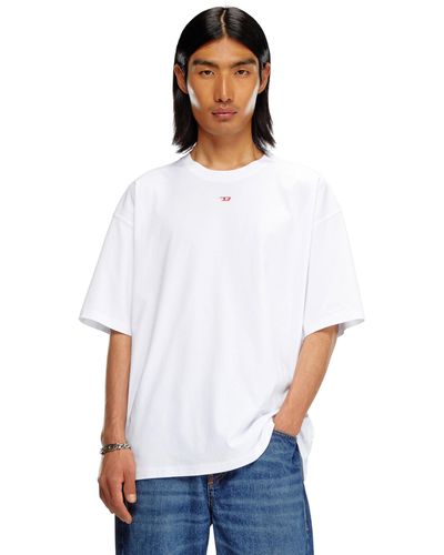 DIESEL T-Shirt mit gesticktem D-Patch - Weiß