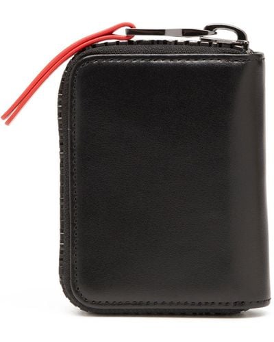 DIESEL Porte-clés en cuir avec zip à logo - Noir