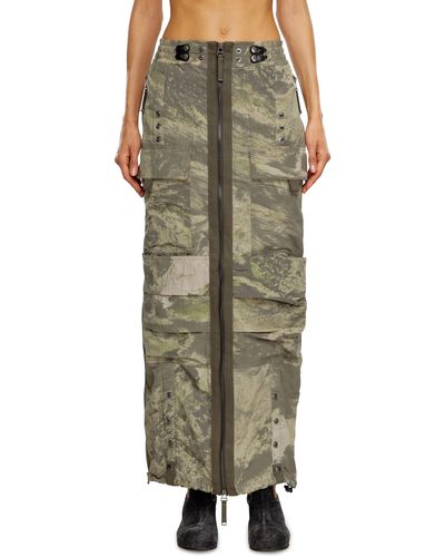 DIESEL Long Skirt With Cargo Pockets - Green
